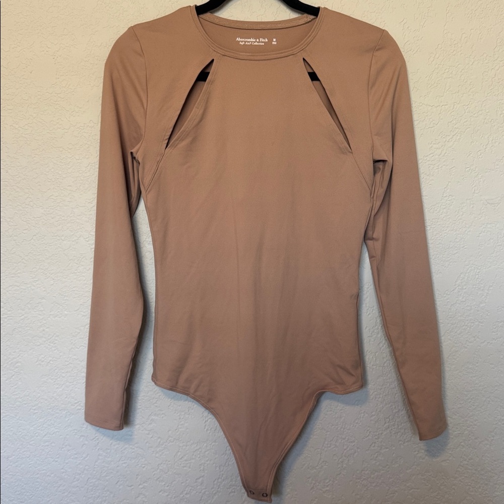 Abercrombie & Fitch Soft Tan Cutout Bodysuit